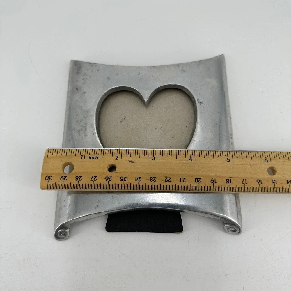 Intercraft Company Silver Cast Metal Heart Cutout Pillow Picture Frame 186240